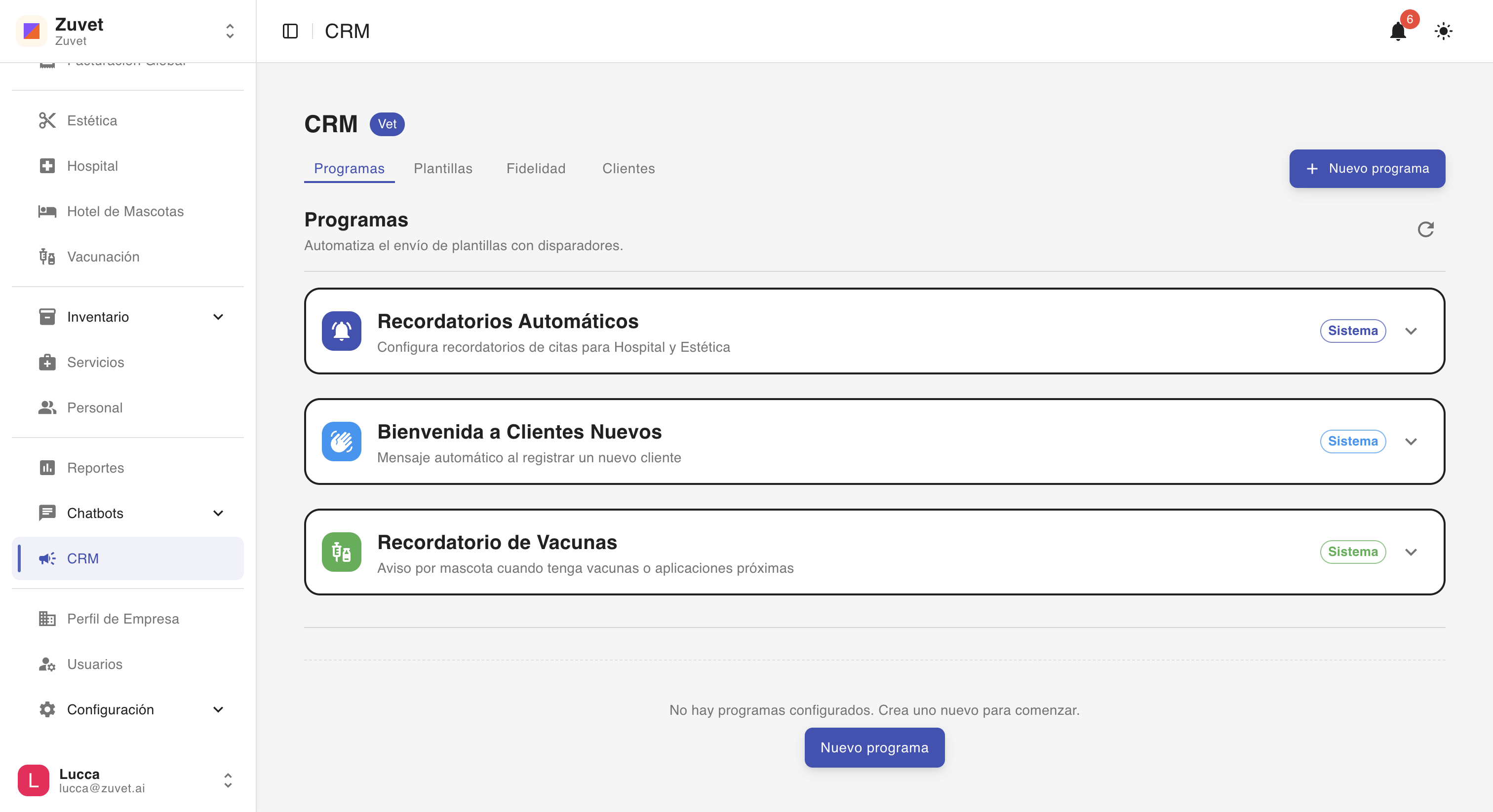 Módulo de Automatizaciones en Zuvet: Atención y automatización por WhatsApp