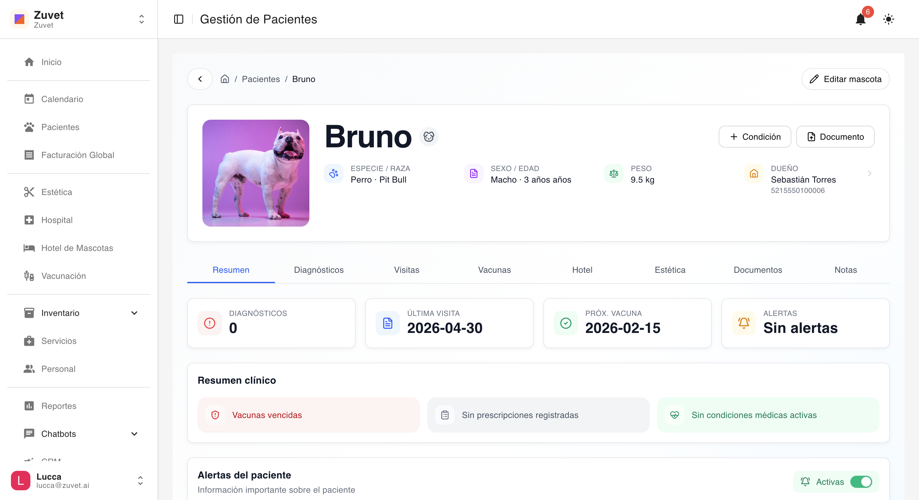 Módulo de Pacientes en Zuvet: Historial clínico y datos siempre ordenados