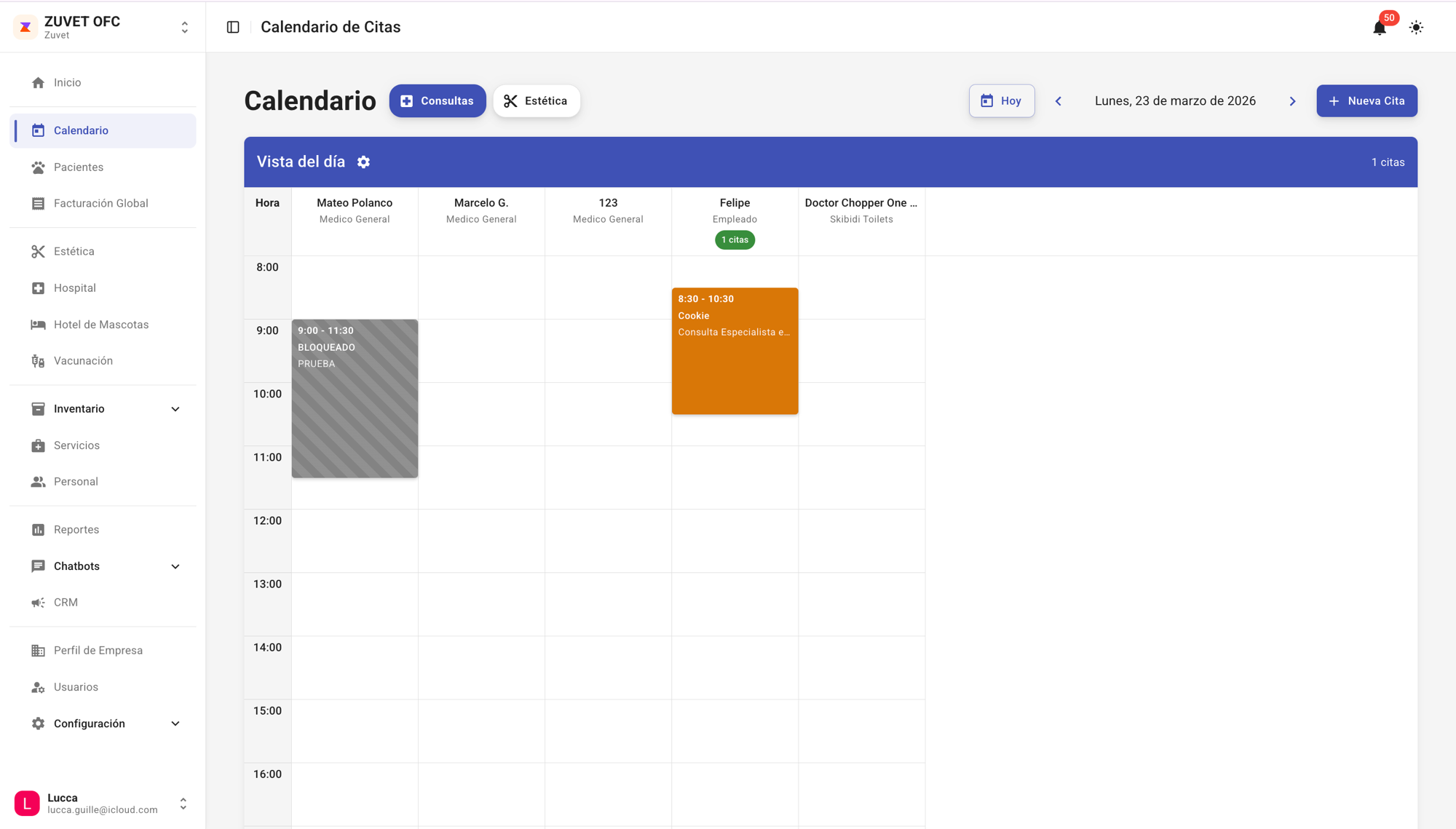 Módulo de Calendario en Zuvet: Agenda sin fricción para todo tu equipo